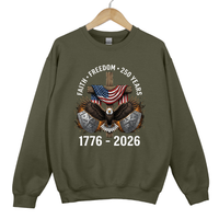 Load image into Gallery viewer, Faith Freedom 250 Years Shirt, 1776 2026 Patriotic Eagle, Christian American Cross Shirt, USA Independence Gift