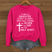 Load image into Gallery viewer, My Daughter Only Allowed Three Male Friends, Holy Trinity Faith Gift, Funny Christian Sweatshirt, Dad Shirt, Father's Day Gift