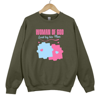 Load image into Gallery viewer, Woman Of God Loved By His Man - Couple Christian Sweatshirt
