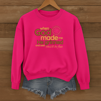 Load image into Gallery viewer, When God Made Me He Grinned, Funny Christian Coffee Lover Sweatshirt, Faith Shirt, Sarcastic Christian Shirt