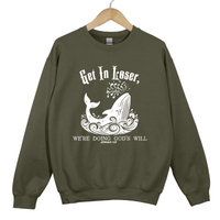 Load image into Gallery viewer, Get In Loser We're Doing God's Will, Jonah and the Whale, Christian Humor, Faith Shirt, Funny Bible Verse Gift