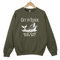 Load image into Gallery viewer, Get In Loser We're Doing God's Will, Jonah and the Whale, Christian Humor, Faith Shirt, Funny Bible Verse Gift