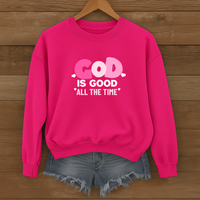 Load image into Gallery viewer, God Is Good All the Time, Christian Sweatshirt, Faith Heart Design Shirt, Valentine Gift For Her