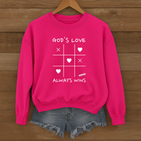 Load image into Gallery viewer, God's Love Always Wins, Valentines Gift, Love Shirt, Christian Sweatshirt, Faith-Based Hearts Shirt