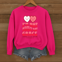 Load image into Gallery viewer, Im Not Perfect But Grace Looks Cute on Me, Christian Sweatshirt, Heart Shirt, Valentines Day Gift