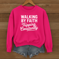 Load image into Gallery viewer, Walking by Faith - Tripping Constantly Sweatshirt
