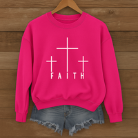 Load image into Gallery viewer, Faith Three Crosses Crewneck Sweatshirt
