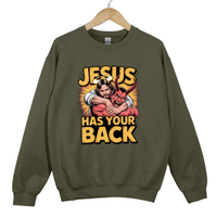 Load image into Gallery viewer, Jesus Has Your Back, Funny Christian Shirt, Faith Sweatshirt, Religious Gift Idea