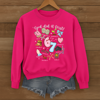 Load image into Gallery viewer, God Did It First Six Seven Shirt, Christian 6 7 Meme, Jesus Shirt, Faith Christian Sweatshirt, Inspirational Christian Shirt
