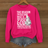 Load image into Gallery viewer, God Protected Me - Christian Sweatshirt for Aunts and Grandmas