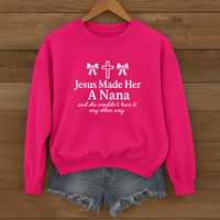 Load image into Gallery viewer, Jesus Made Her A Nana, Mother's Day Gift, Grandma Shirt, Gift for Nana, Nana Shirt, Christian Mom Sweatshirt