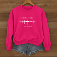 Load image into Gallery viewer, Yesterday Today and Forever, Christian Sweatshirt , Faith Cross Shirt, Bible Verse Shirt
