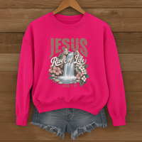 Load image into Gallery viewer, Jesus River of Life, Women's Floral Shirt, Bible Verse Shirt, Christian Sweatshirt, Jesus Lover Shirt