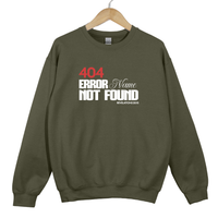 Load image into Gallery viewer, 404 Error Name Not Found Sweatshirt, Funny Christian Meme Crewneck, Revelation Bible Verse Shirt, Bold Faith Graphic Pullover