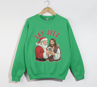 Load image into Gallery viewer, Say Jeez! - Funny Christmas Sweatshirt