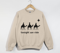 Load image into Gallery viewer, Tonight We Ride - 3 Wise Men - Funny Christian Sweatshirt
