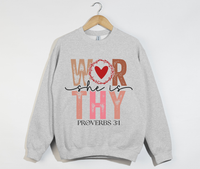Load image into Gallery viewer, She Is Worthy - Christian Sweatshirt