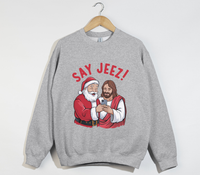Load image into Gallery viewer, Say Jeez! - Funny Christmas Sweatshirt