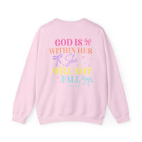 Load image into Gallery viewer, God Is Within Her she will not fall - Women's Christian Crewneck Sweatshirt