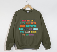 Load image into Gallery viewer, Faithful And Good - Goodness Of God Lyrics Sweatshirt
