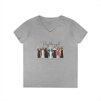Load image into Gallery viewer, Pray Like a Girl with names - Women's V-Neck Tee