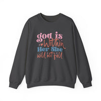 Load image into Gallery viewer, God Is Within Her, She Will Not Fall, Cute Christian Women's Sweatshirt, Pastel Comfort Colors, Bible Verse Shirt