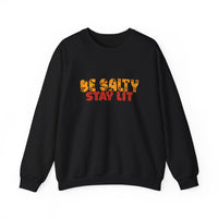 Load image into Gallery viewer, Be Salty Stay Lit, Christian Sweatshirt, Faith Inspired Shirt, Christian Humor, Funny Christian