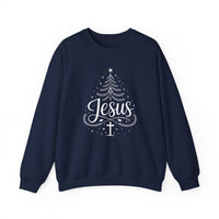 Load image into Gallery viewer, Christmas Jesus Sweatshirt, True Reason for the Season, Christian Tree, Holiday Gift for Believers