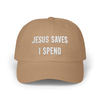 Load image into Gallery viewer, Jesus Saves, I spend Unisex Comfort Ballcap - Snap back adjustable
