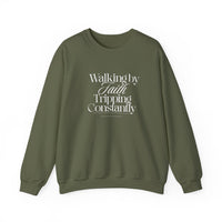 Load image into Gallery viewer, Walking by Faith Tripping Constantly, Funny Christian Sweatshirt, Gift for Christian, Religious Sweater
