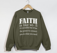 Load image into Gallery viewer, Faith Is Like Wi-Fi - Christian Sweatshirt
