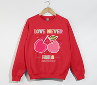 Load image into Gallery viewer, Love Never Fails - 1 Corinthians 13:8 Christian Sweatshirt
