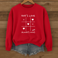 Load image into Gallery viewer, God's Love Always Wins, Valentines Gift, Love Shirt, Christian Sweatshirt, Faith-Based Hearts Shirt