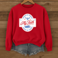 Load image into Gallery viewer, Fueled by Prayer Saved by Grace, Dad Sweatshirt, Biker Sweatshirt, Motorcycle Shirt, Christian Sweatshirt