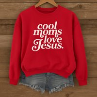 Load image into Gallery viewer, Cool Moms Love Jesus, Christian Sweatshirt, Mother's Day Gift, Cozy Shirt, Faith Shirt