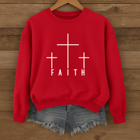 Load image into Gallery viewer, Faith Three Crosses Crewneck Sweatshirt