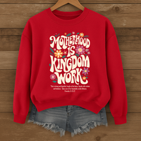 Load image into Gallery viewer, Motherhood is Kingdom Work - Christian Sweatshirt Celebrating Motherhood
