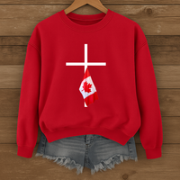 Load image into Gallery viewer, Canada Flag Cross Shirt - Patriotic Christian Sweatshirt For Canadians
