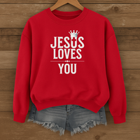 Load image into Gallery viewer, Jesus Loves You, Christian Sweatshirt, Minimalist Christian Gift, Jesus Lover Shirt