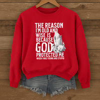 Load image into Gallery viewer, God Protected Me - Christian Sweatshirt for Aunts and Grandmas