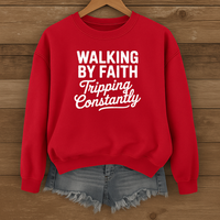 Load image into Gallery viewer, Walking by Faith - Tripping Constantly Sweatshirt
