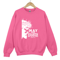 Load image into Gallery viewer, May The Fourth Be With You, Daniel 3:17 Faith Shirt, Jesus Crown of Thorns Shirt, Christian Sweatshirt, Christian Easter Gift