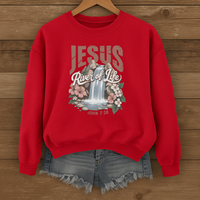 Load image into Gallery viewer, Jesus River of Life, Women's Floral Shirt, Bible Verse Shirt, Christian Sweatshirt, Jesus Lover Shirt