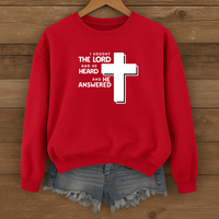 Load image into Gallery viewer, I Sought the Lord And He Heard And He Answered, Jesus Cross Design, Bible Verse Shirt, Christian Sweatshirt