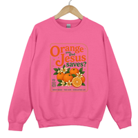 Load image into Gallery viewer, Orange Jesus Saves Sweatshirt - Fall Christian Sweatshirt