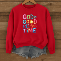 Load image into Gallery viewer, God Is Good All the Time, Colorful Bible Verse Faith Shirt, Christian Sweatshirt, Jesus Shirt
