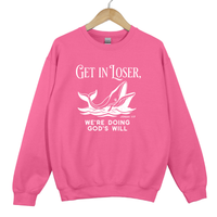 Load image into Gallery viewer, Get In Loser We're Doing God's Will, Jonah and the Whale, Christian Humor, Faith Shirt, Funny Bible Verse Gift