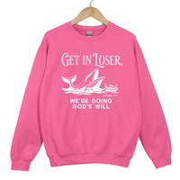 Load image into Gallery viewer, Get In Loser We're Doing God's Will, Jonah and the Whale, Christian Humor, Faith Shirt, Funny Bible Verse Gift