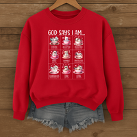 Load image into Gallery viewer, God Says I Am - Christian Cat Sweatshirt