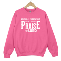 Load image into Gallery viewer, Christian Praise Sweatshirt, As Long As Im Breathing, Ive Got a Reason to Praise the Lord, Faith Shirt